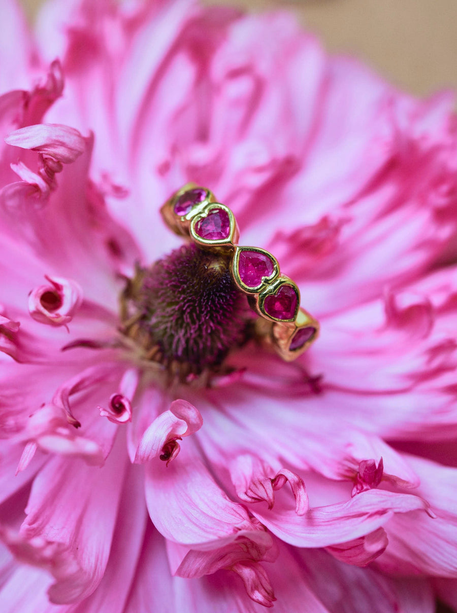 (Ruby/gold): All heart full eternity ring