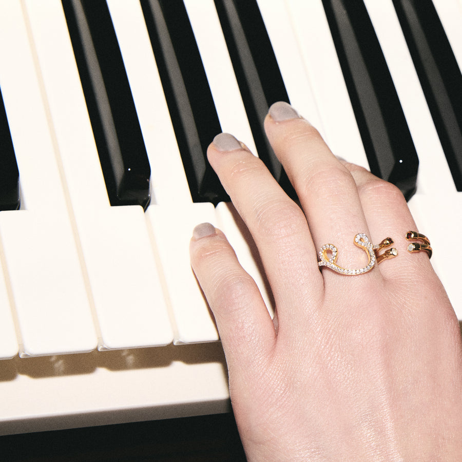 (ペリドット/gold) 2way milano ring