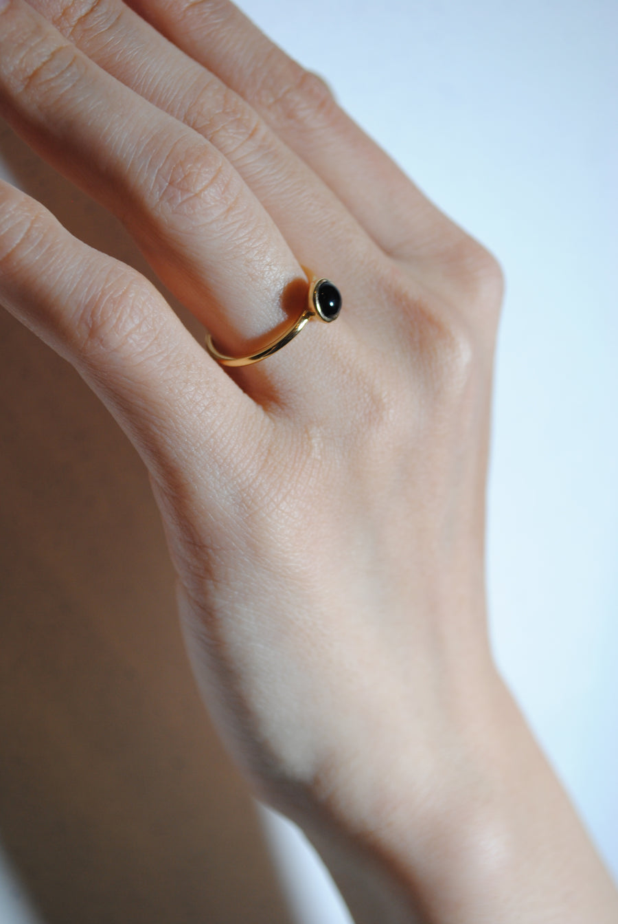 (ブラックオニキス/gold) hemisphere basic circle ring