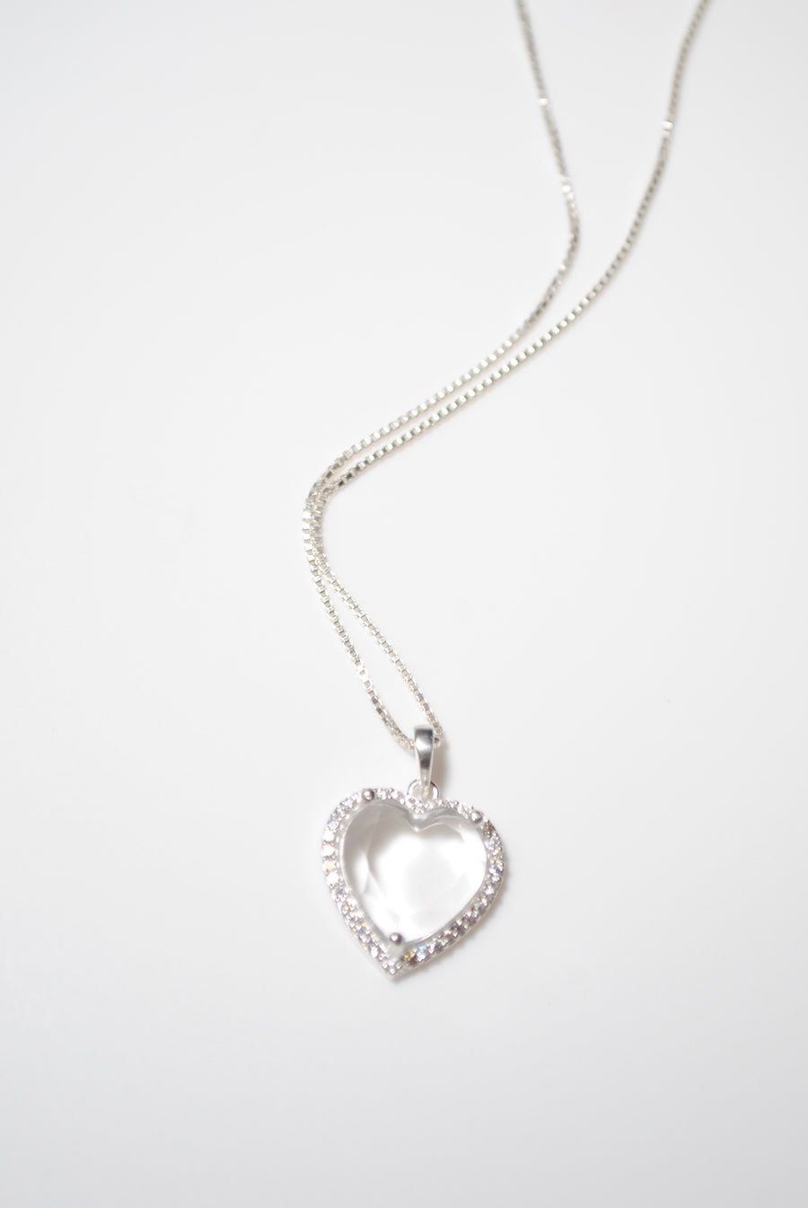 (クリスタル/silver) heart 4 u necklace