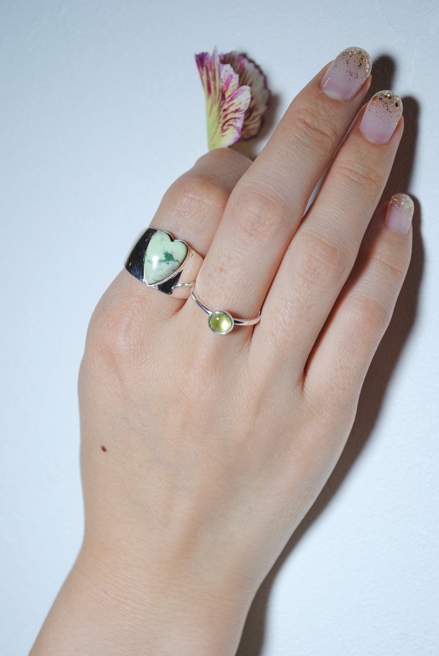 (ペリドット/silver) hemisphere basic circle ring