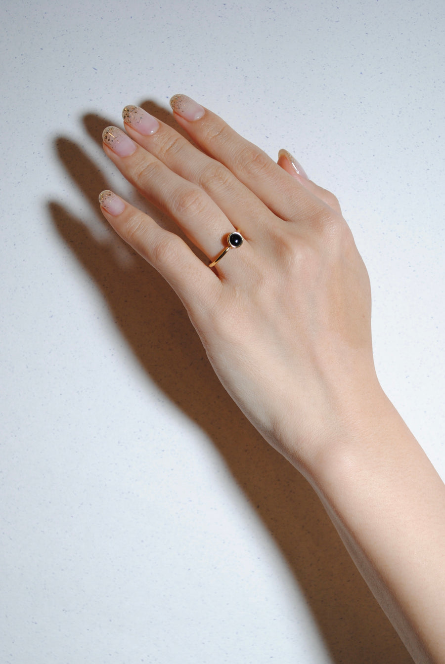 (ブラックオニキス/gold) hemisphere basic circle ring