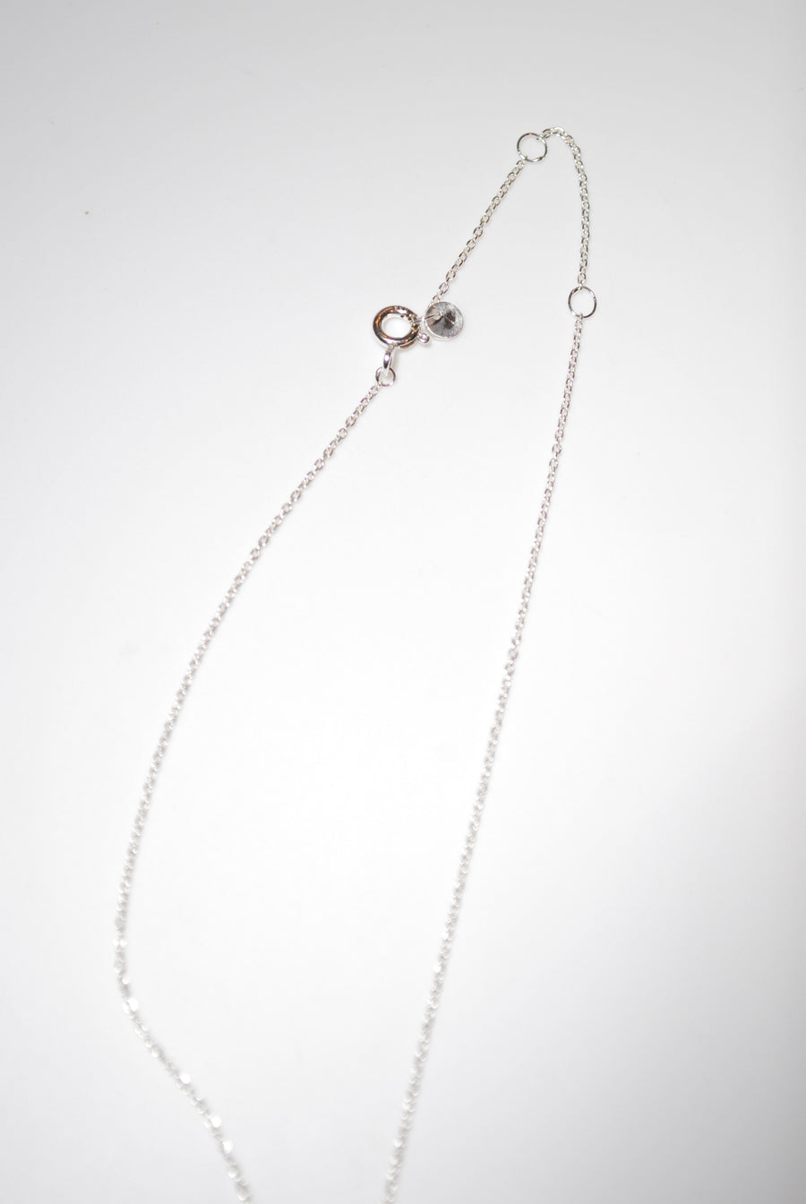 【予約商品】(ミントフローライト/ silver) frame pave necklace