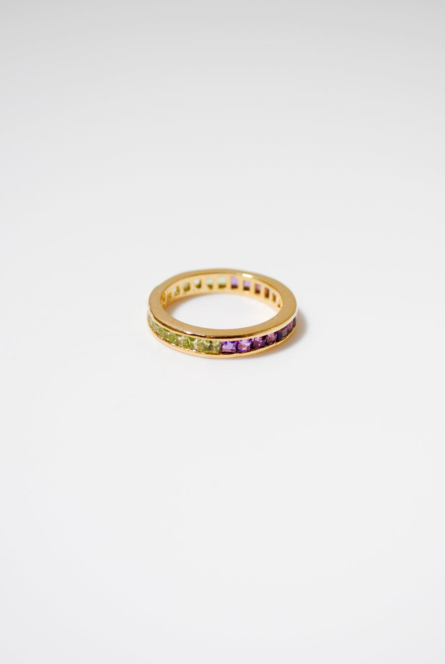 (ペリドット&アメジスト/GOLD)bi-color 3way square  eternity ring