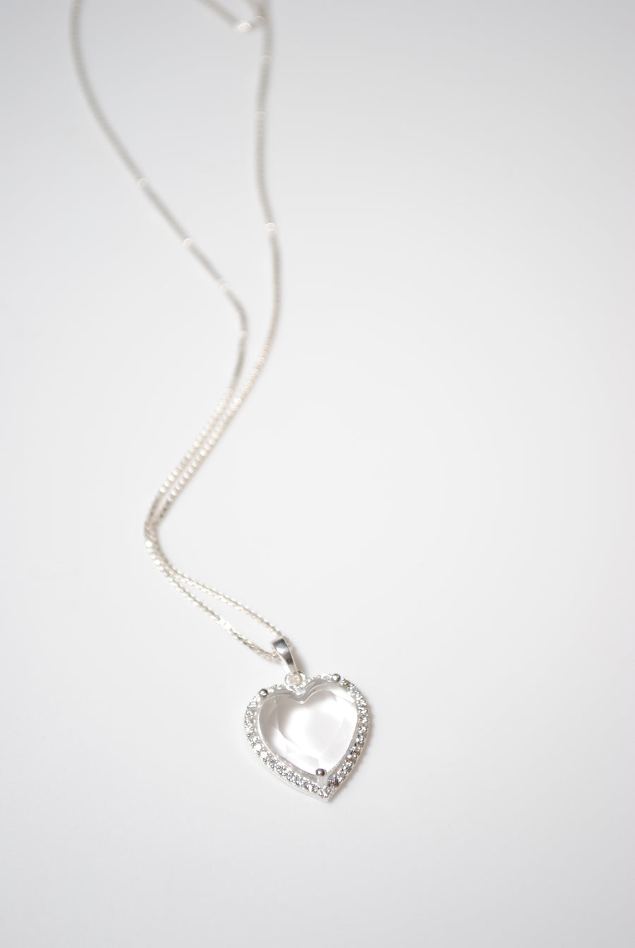 (クリスタル/silver) heart 4 u necklace