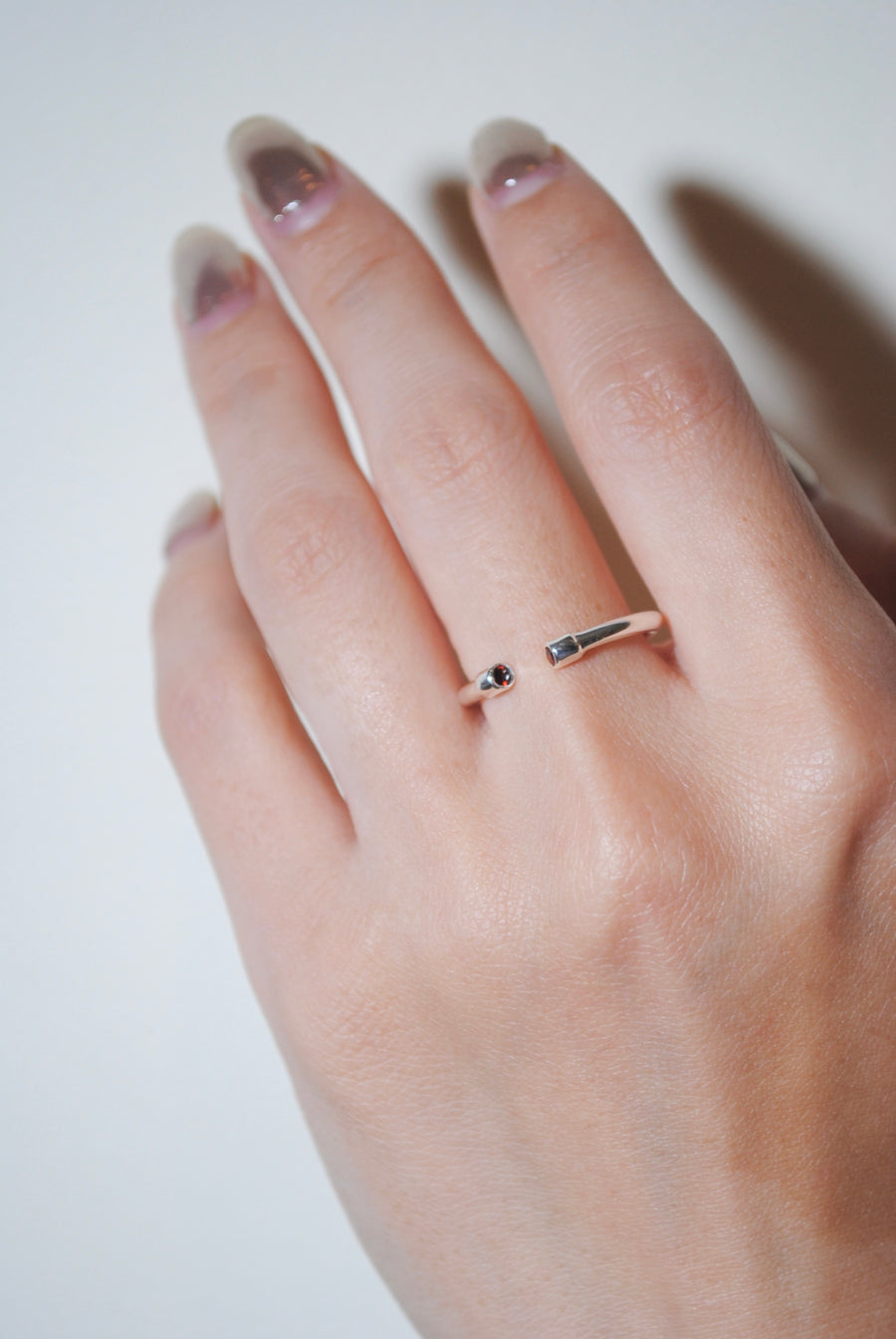 (ガーネット/silver) 2way milano ring