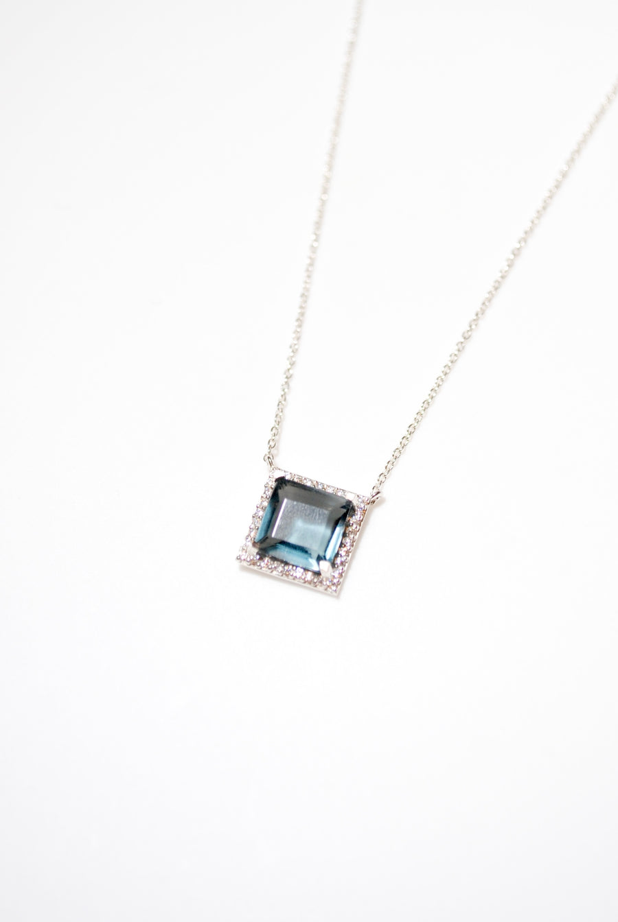 【予約商品】(ミントフローライト/ silver) frame pave necklace