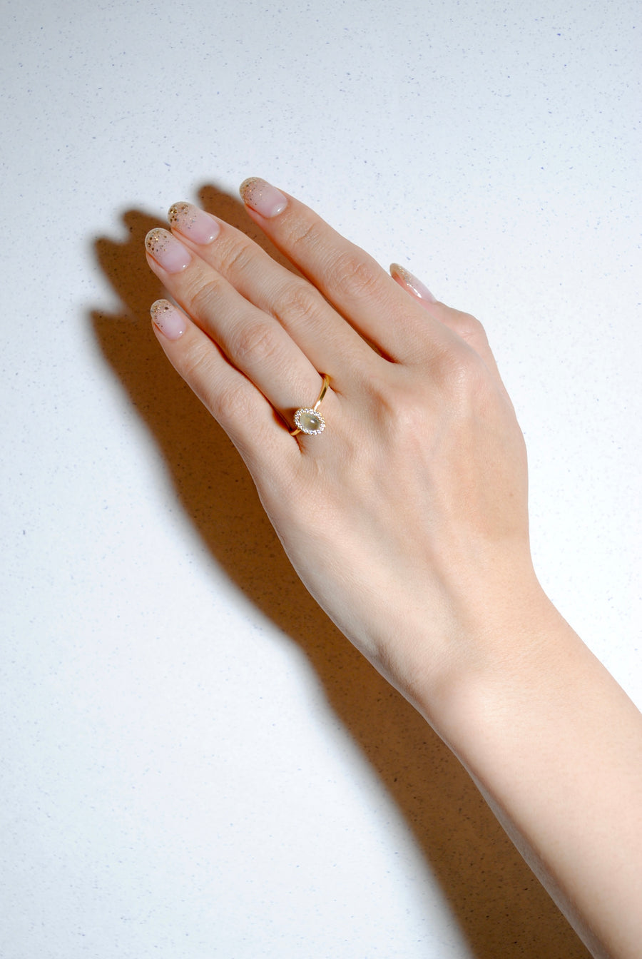 (プレナイト/gold) hemisphere bril oval ring