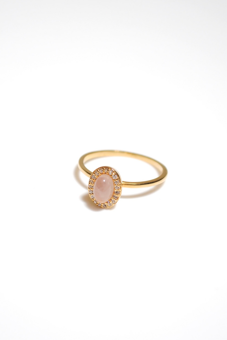 (ローズクオーツ/gold) hemisphere bril oval ring