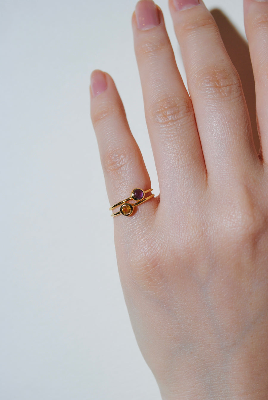 (12 birthstones/gold) birth pinky ring