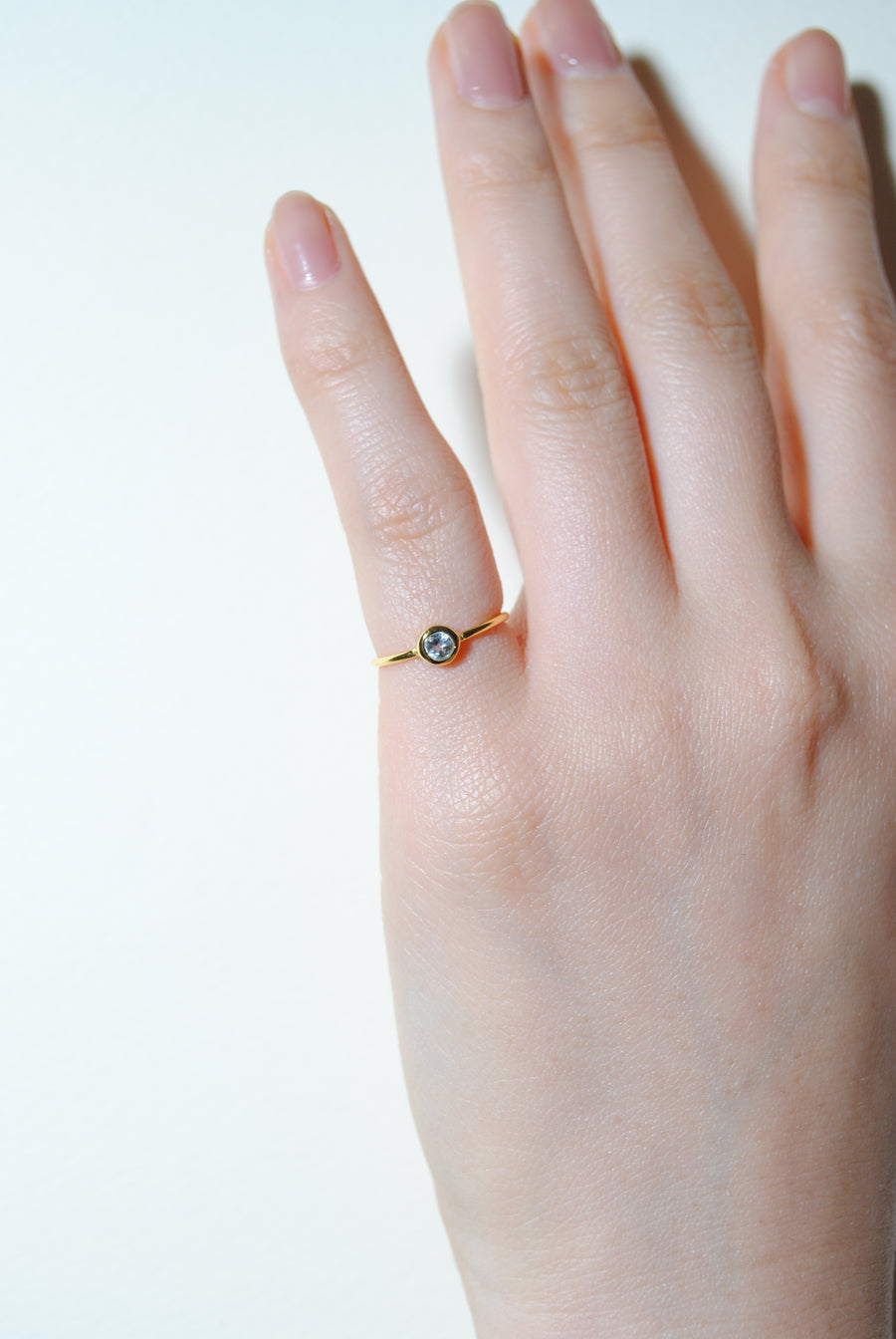(12 birthstones/gold) birth pinky ring