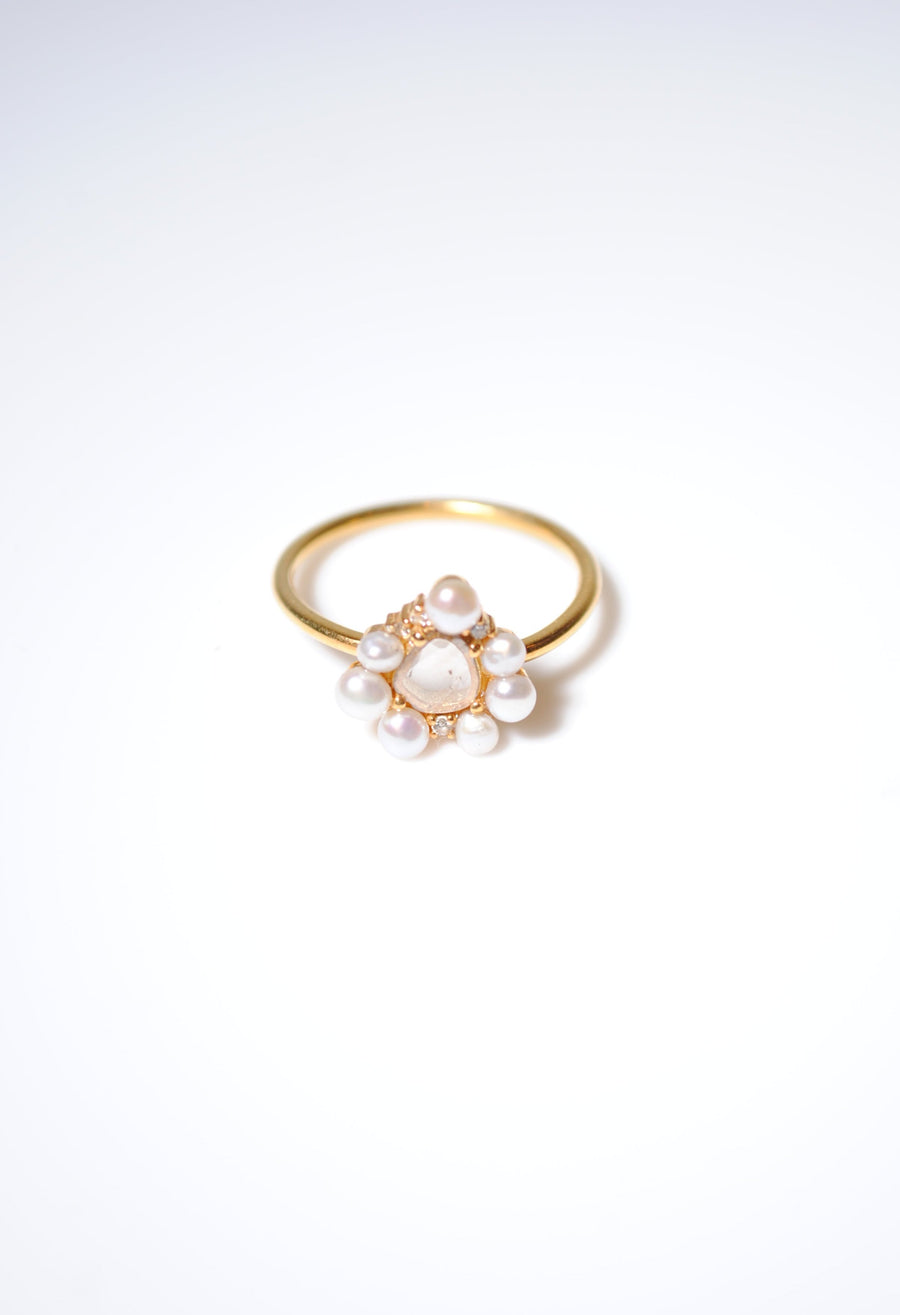 (ダイヤモンド/gold) snow flower ring