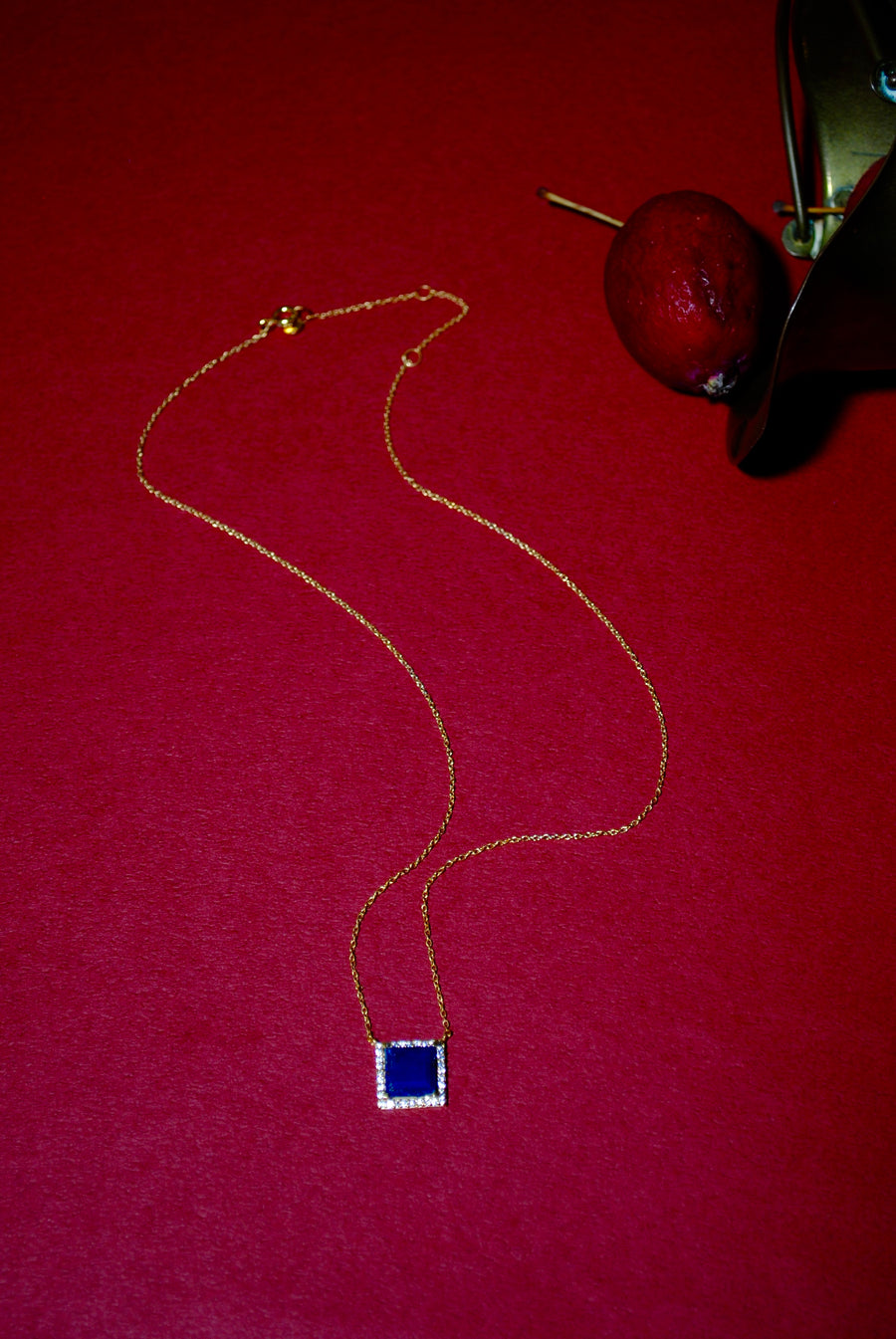 (ラピスラズリ/gold) frame pave necklace