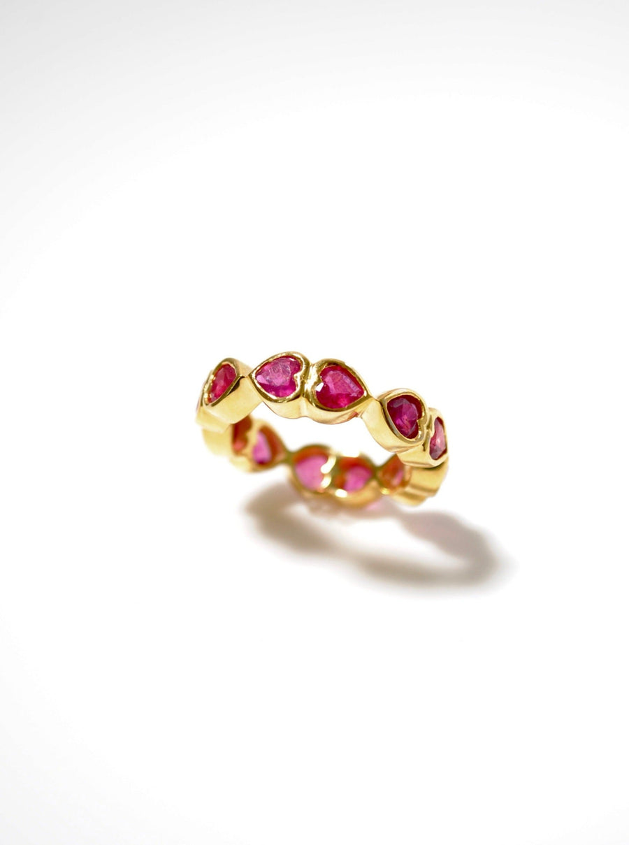 (Ruby/gold): All heart full eternity ring