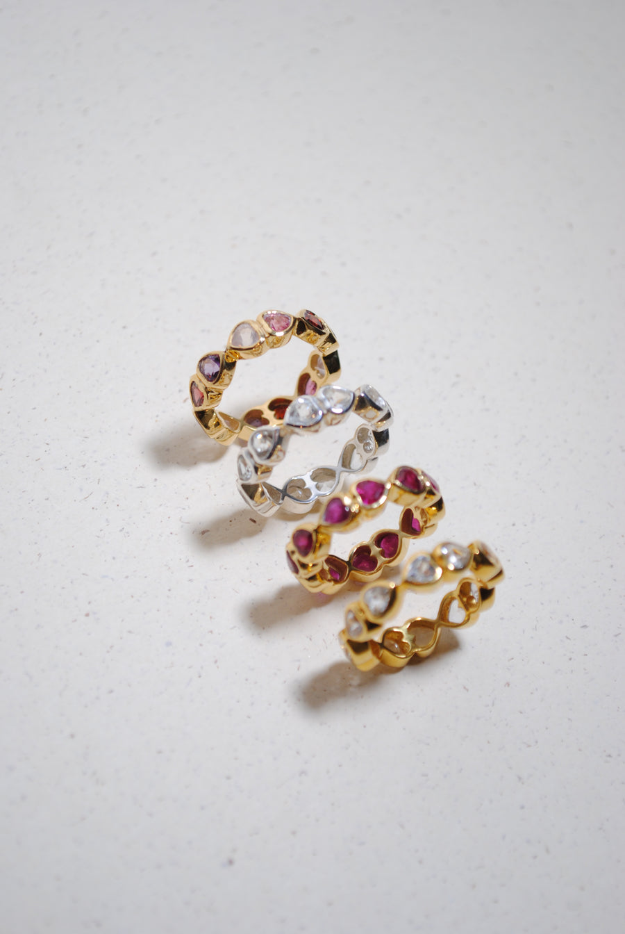 (Ruby/gold): All heart full eternity ring