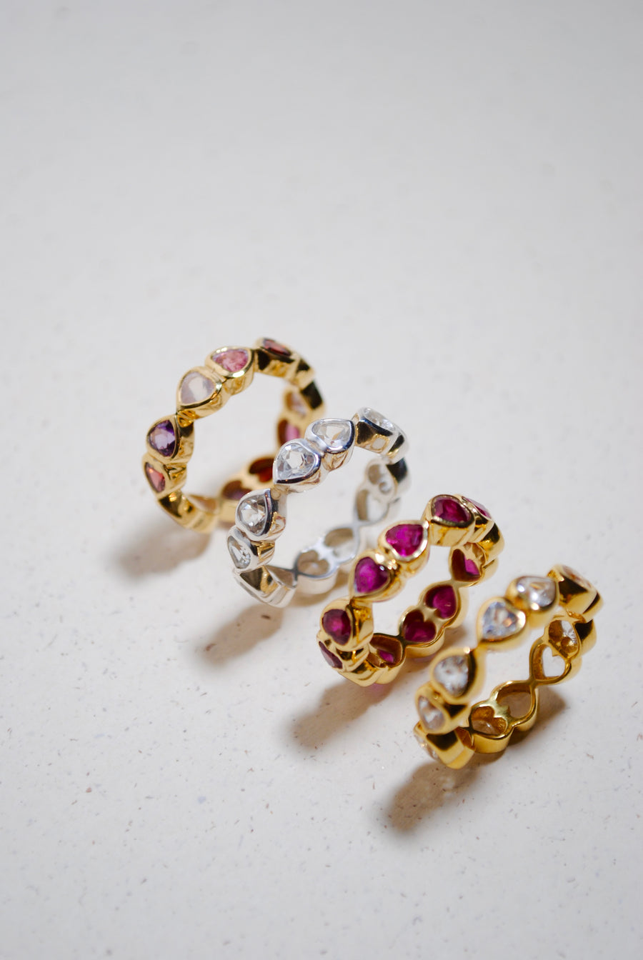 (Ruby/gold): All heart full eternity ring