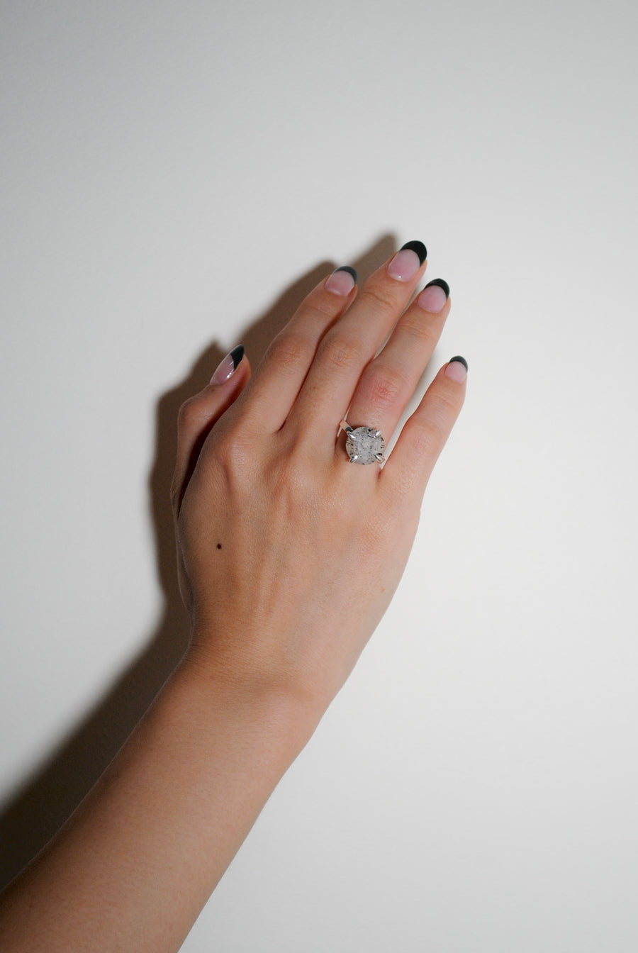 (ドットクオーツ/silver) kitty nails ring