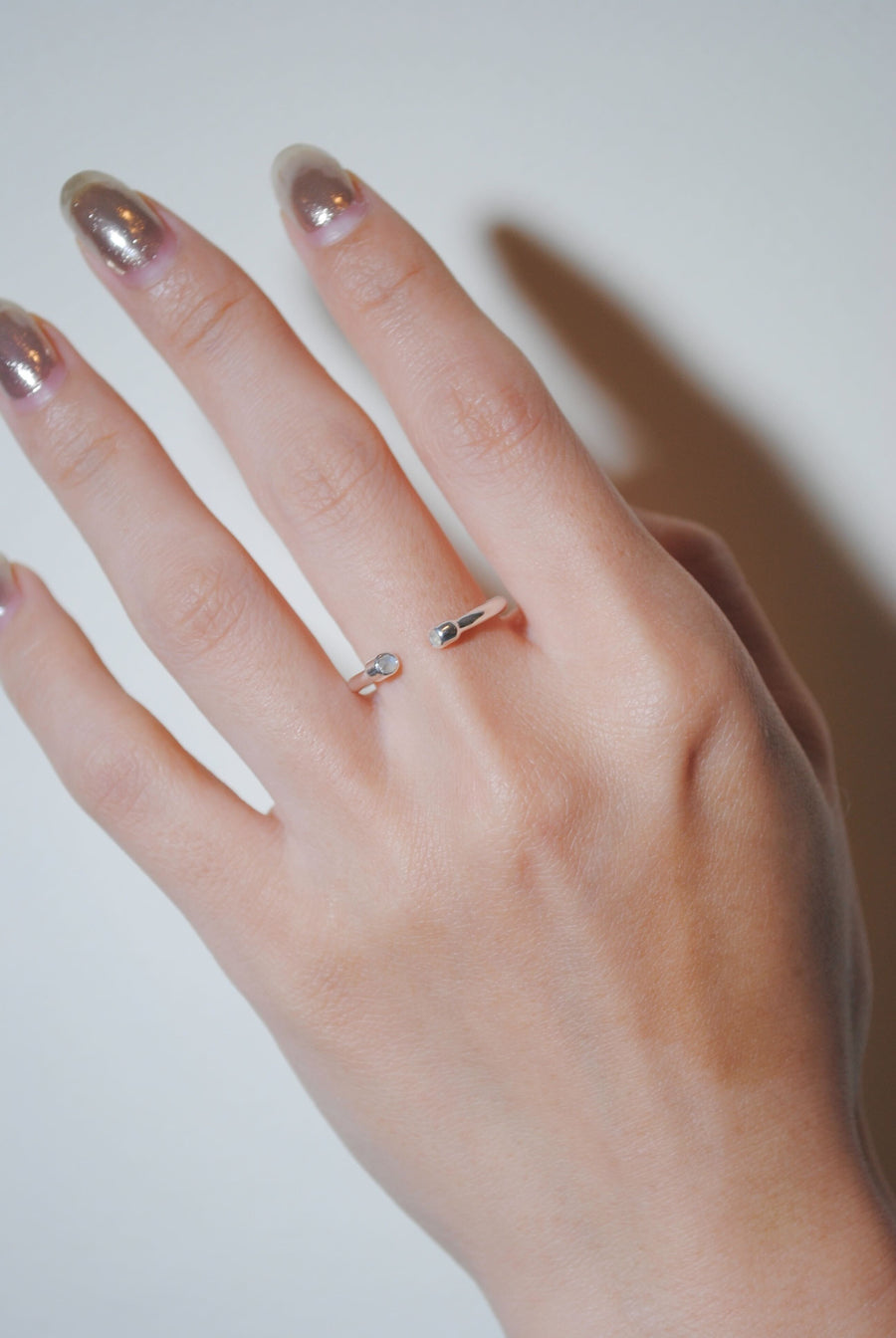 (レインボームーンストーン/silver) 2way milano ring