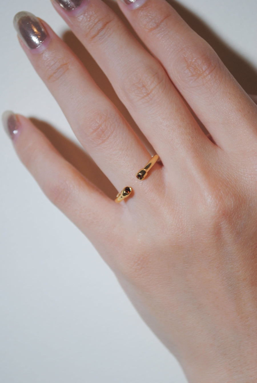 (ガーネット/gold) 2way milano ring