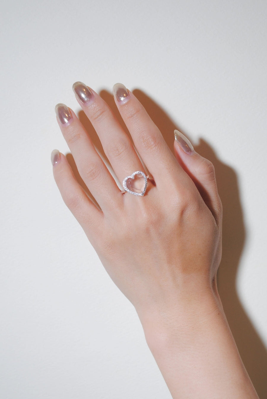 (クリスタル/silver) heart 4 u ring