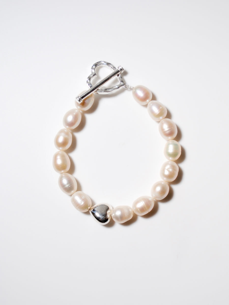 (パール/silver) heart mantel pearl bracelet