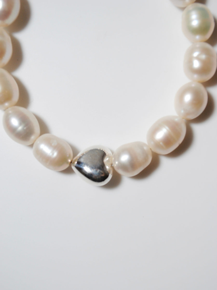 (パール/silver) heart mantel pearl bracelet