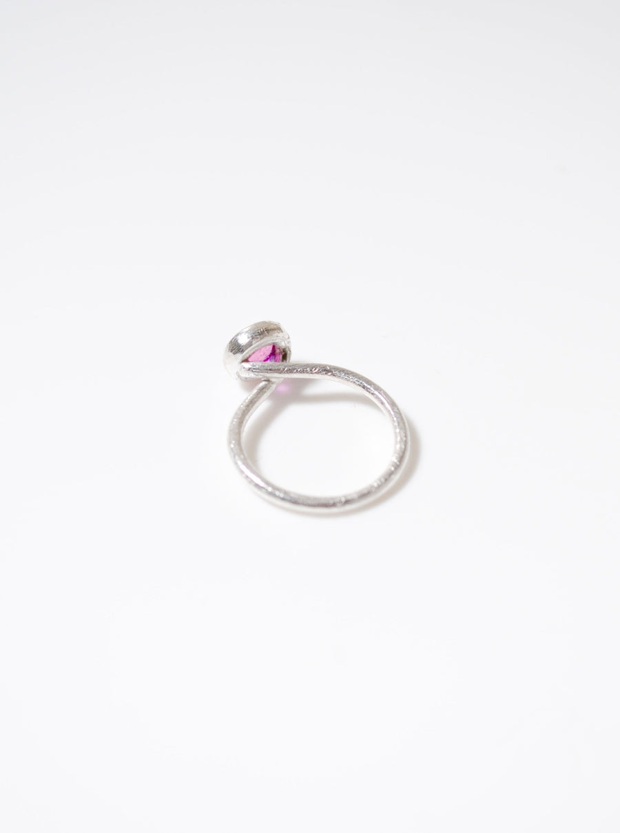 (Ruby/Silver) Twist Up 6 Ring