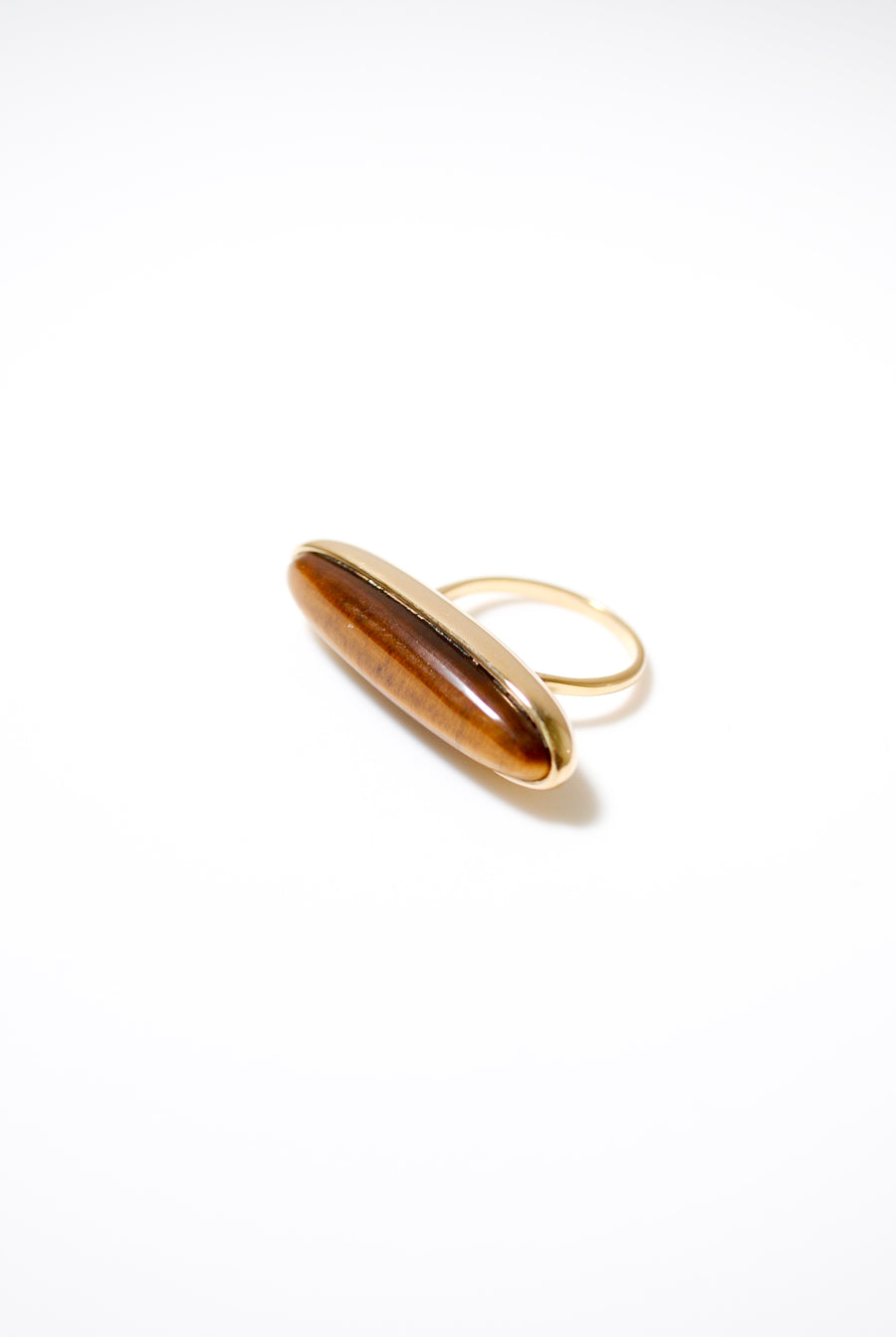 (タイガーアイ/GOLD)volume baguette ring