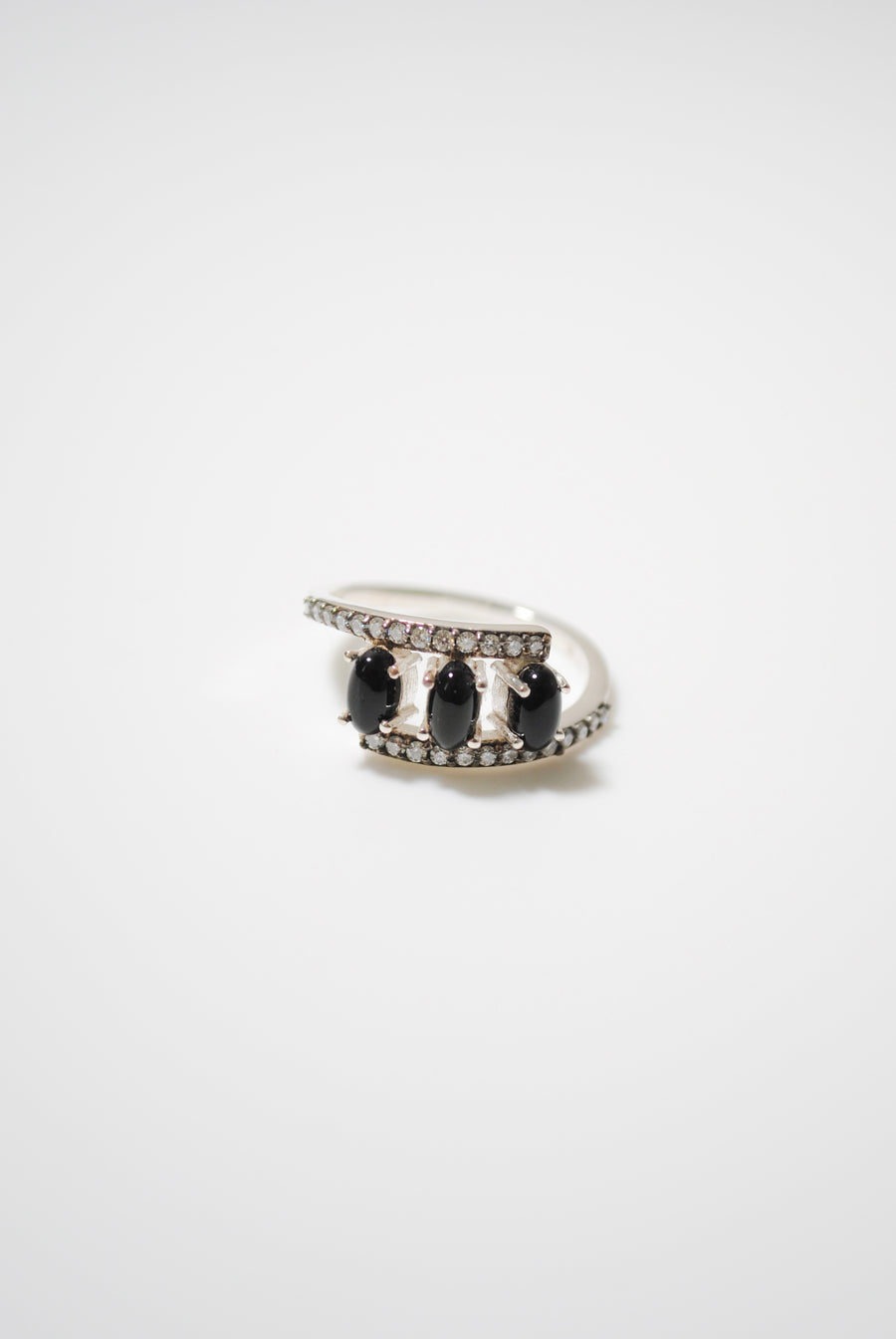 (ブラックオニキス/silver) antique pave triple ring