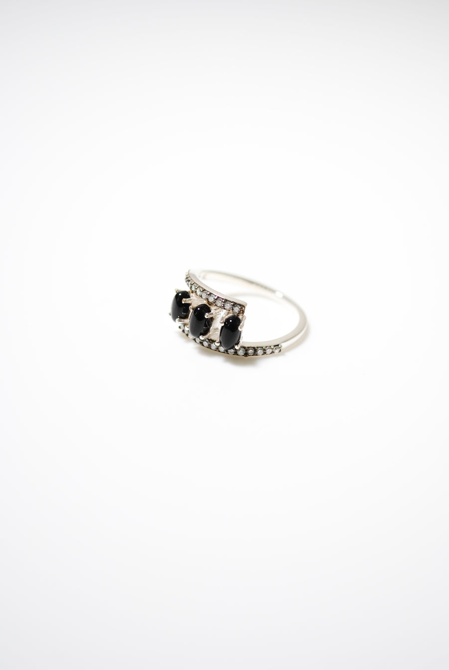 (ブラックオニキス/silver) antique pave triple ring