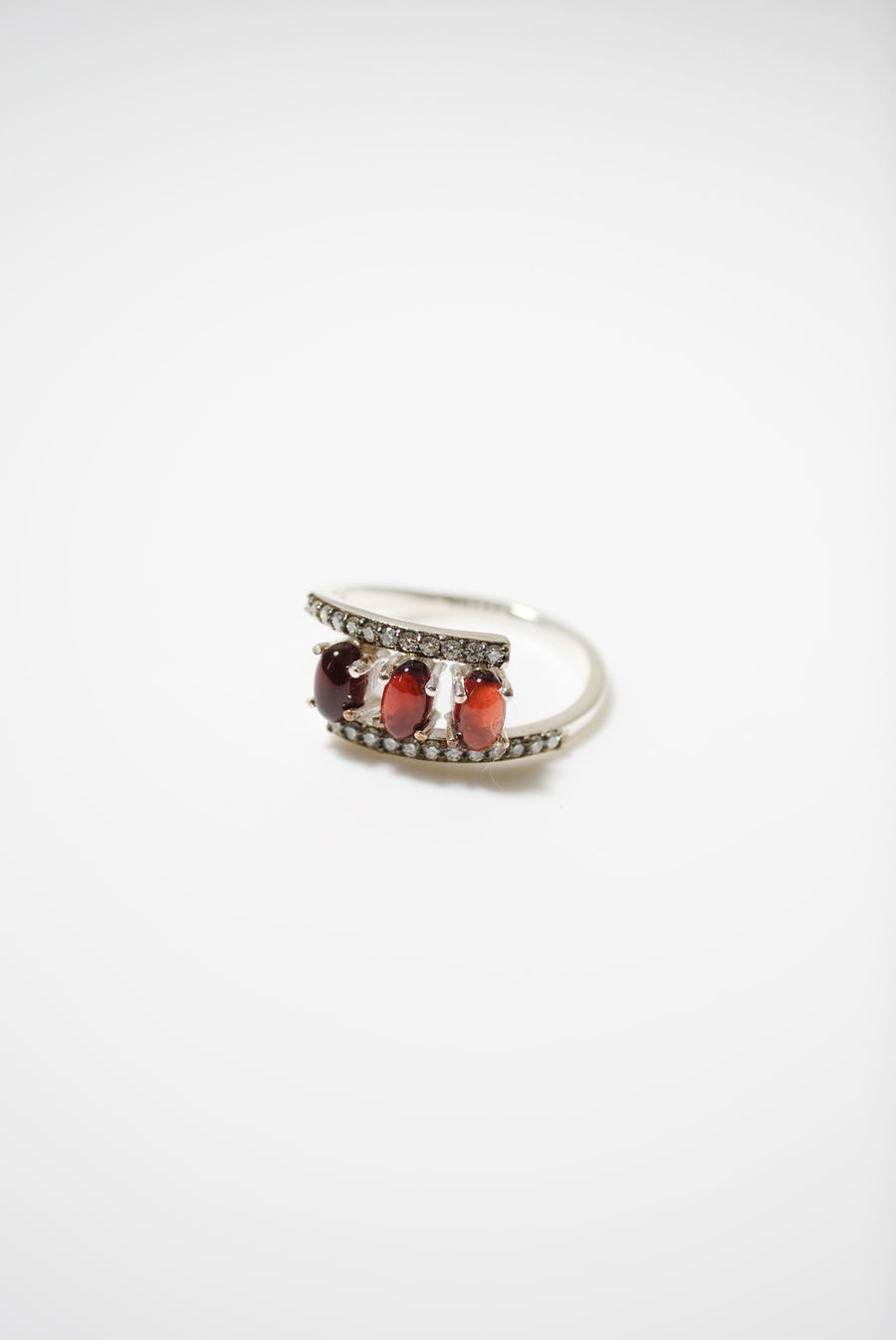 (ガーネット/silver) antique pave triple ring