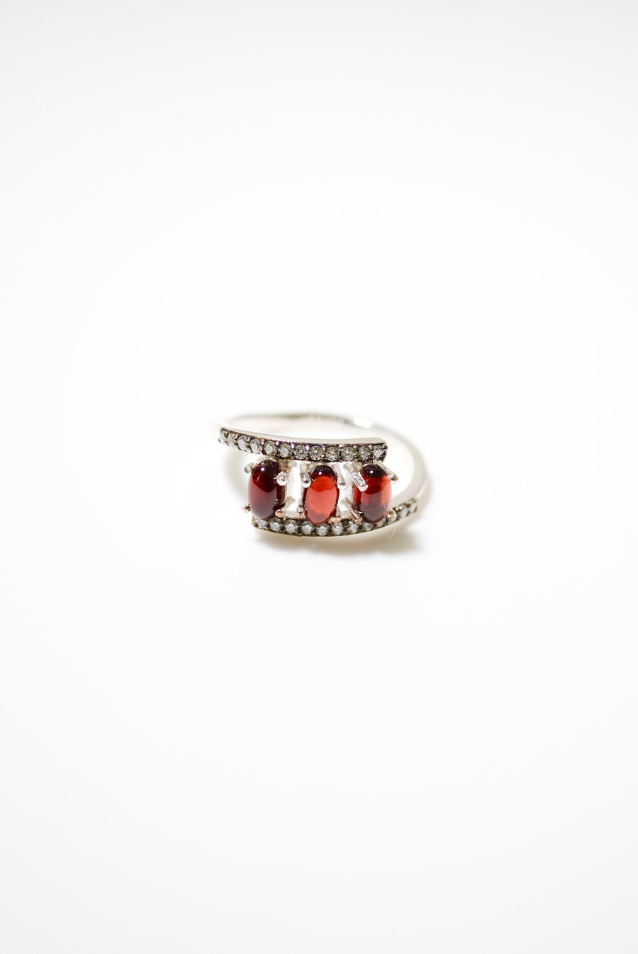 (ガーネット/silver) antique pave triple ring