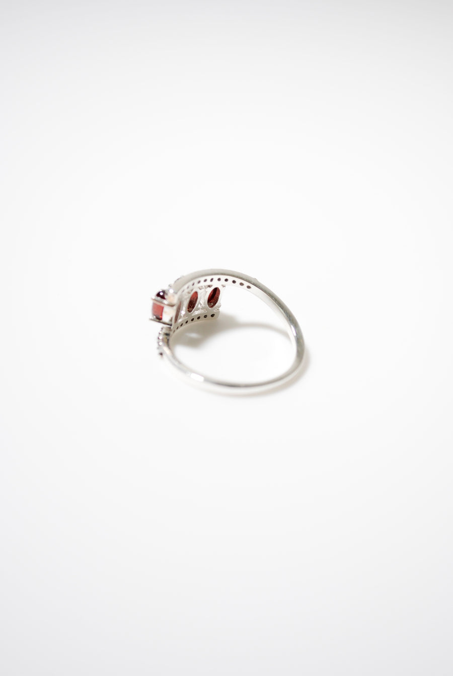 (ガーネット/silver) antique pave triple ring