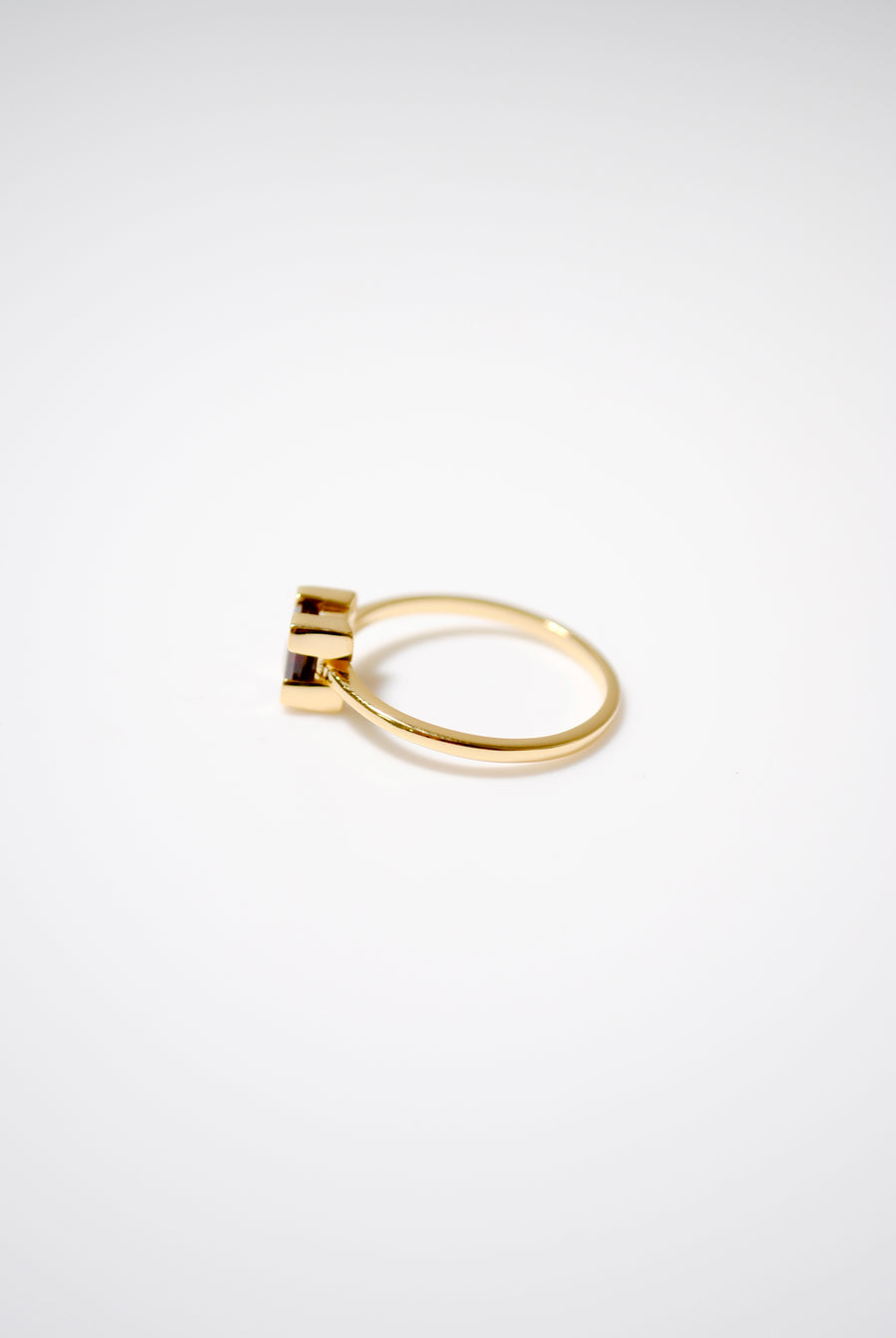 (ガーネット/gold) square edge prong ring