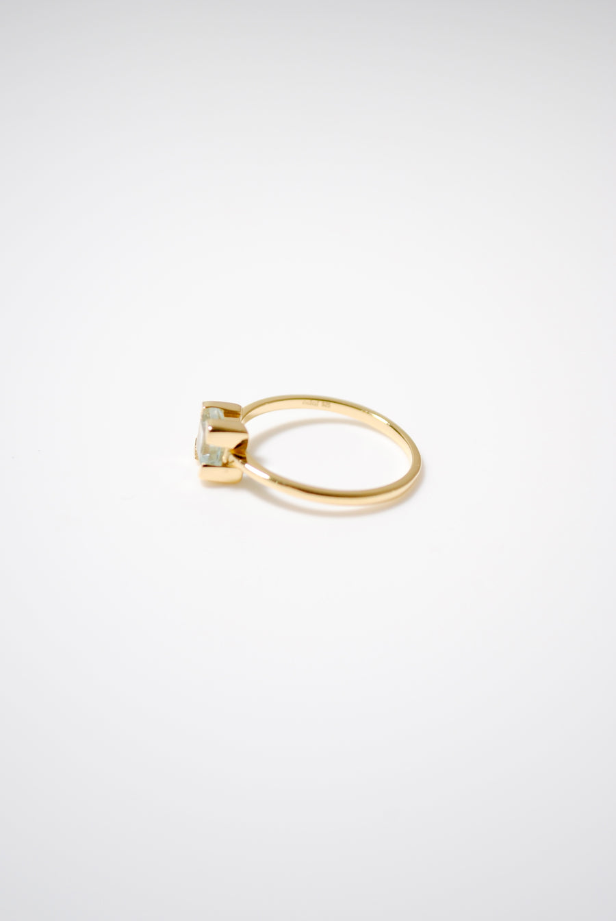 (ブルートパーズ/gold) square edge prong ring