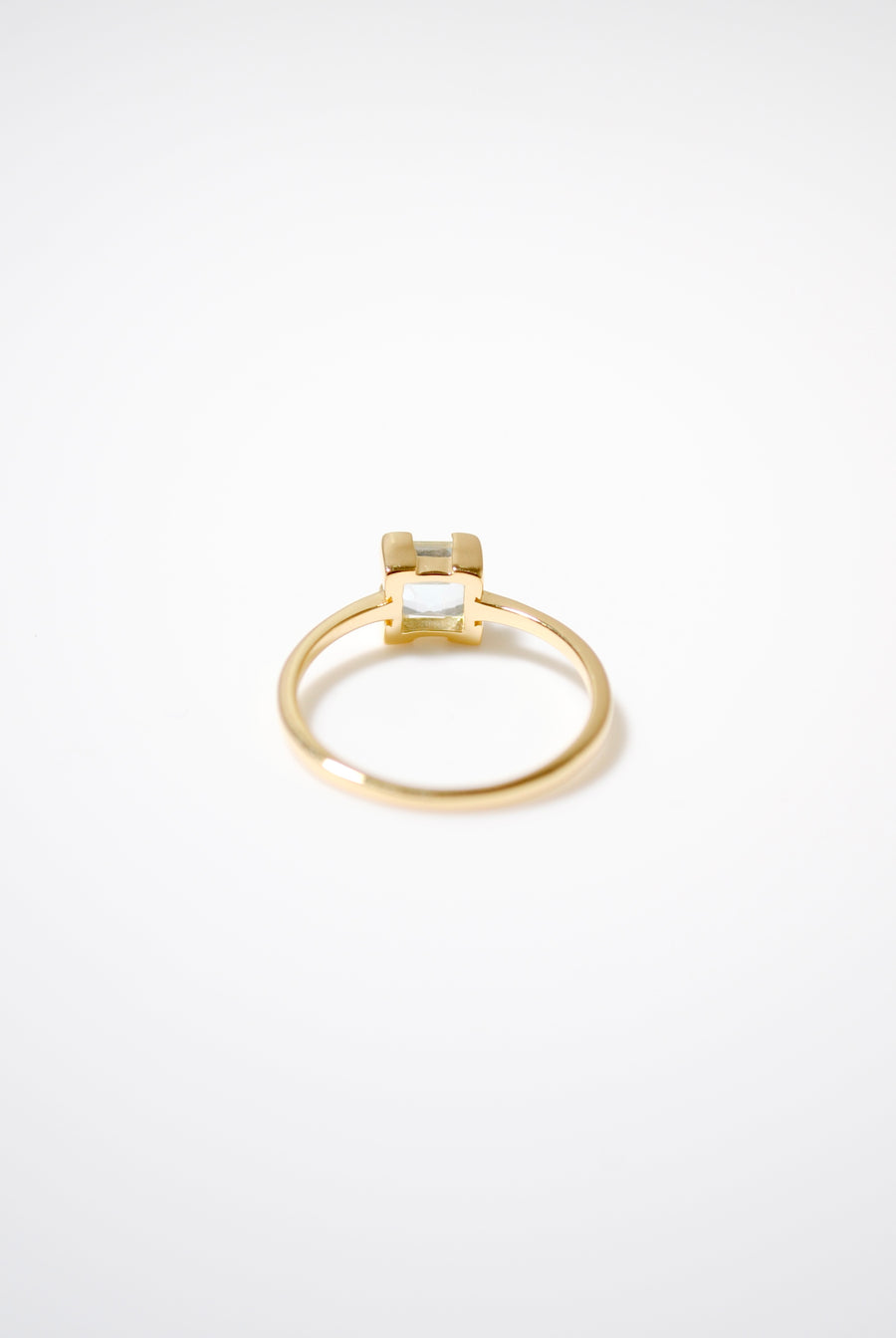 (ブルートパーズ/gold) square edge prong ring