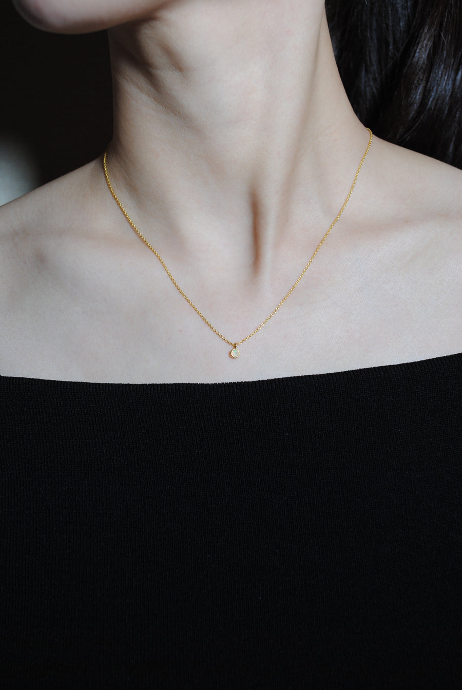 (エチオピアンオパール/gold-silver) birth pinky necklace【10月誕生石】