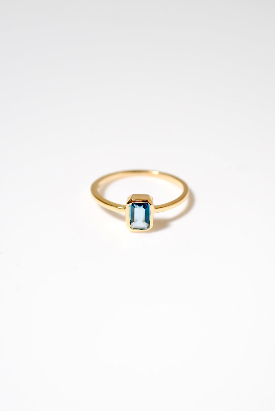 (ロンドンブルートパーズ/gold) rect petit ring