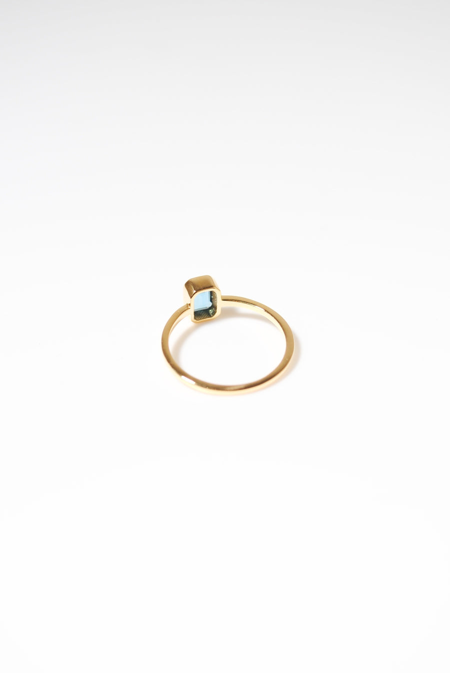 (ロンドンブルートパーズ/gold) rect petit ring