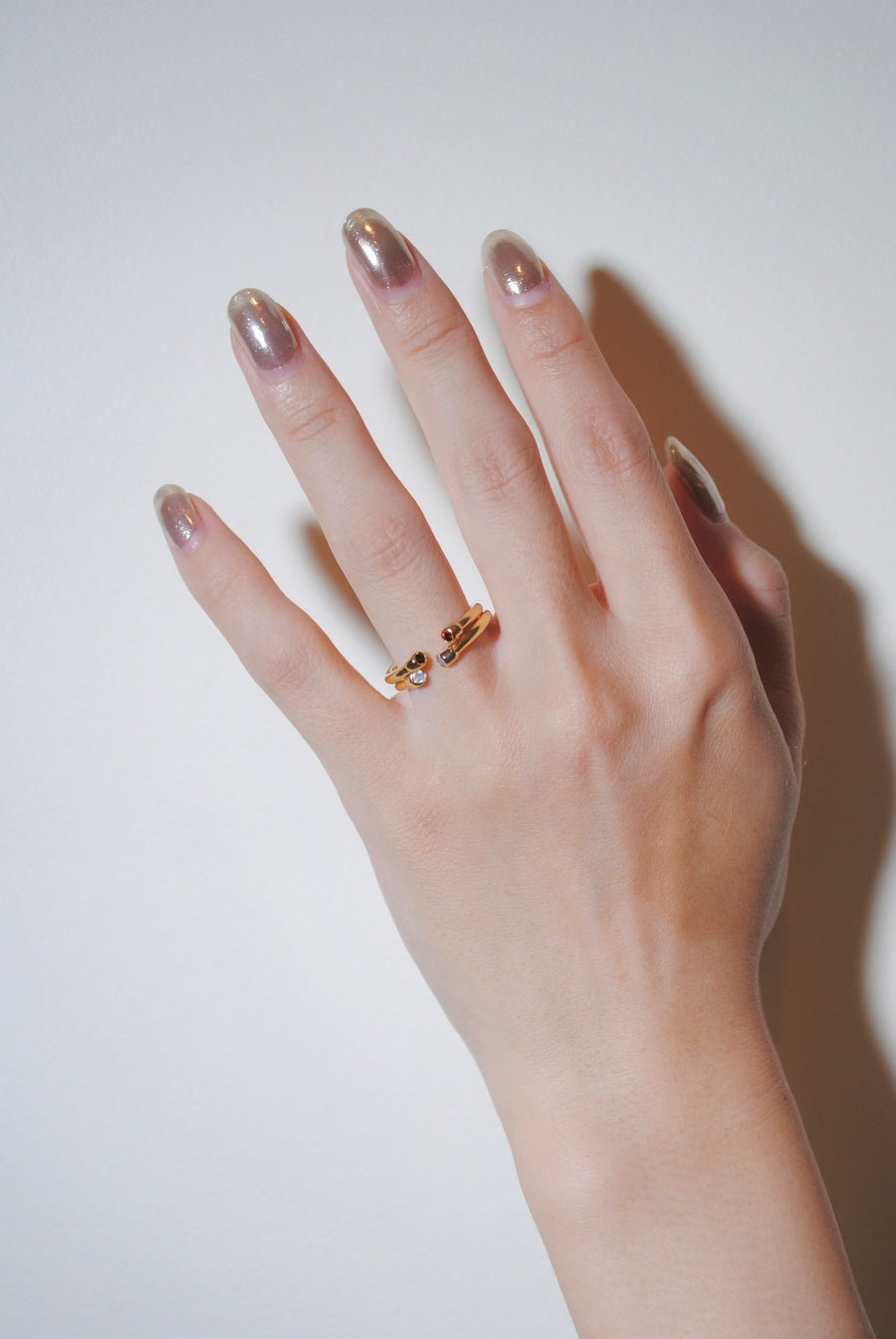 (ペリドット/gold) 2way milano ring