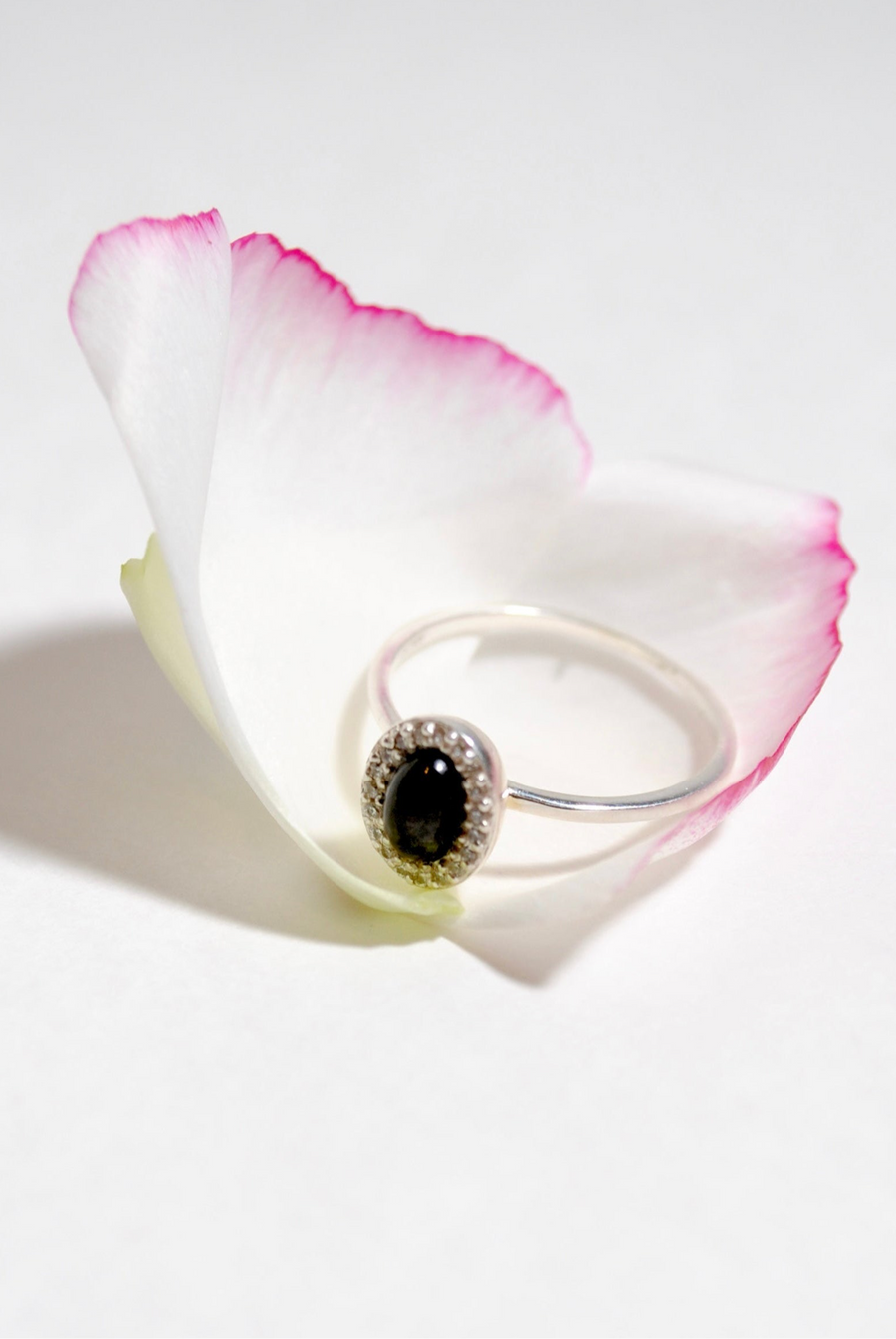 (ブラックシェーンオブシディアン/silver) hemisphere bril oval ring