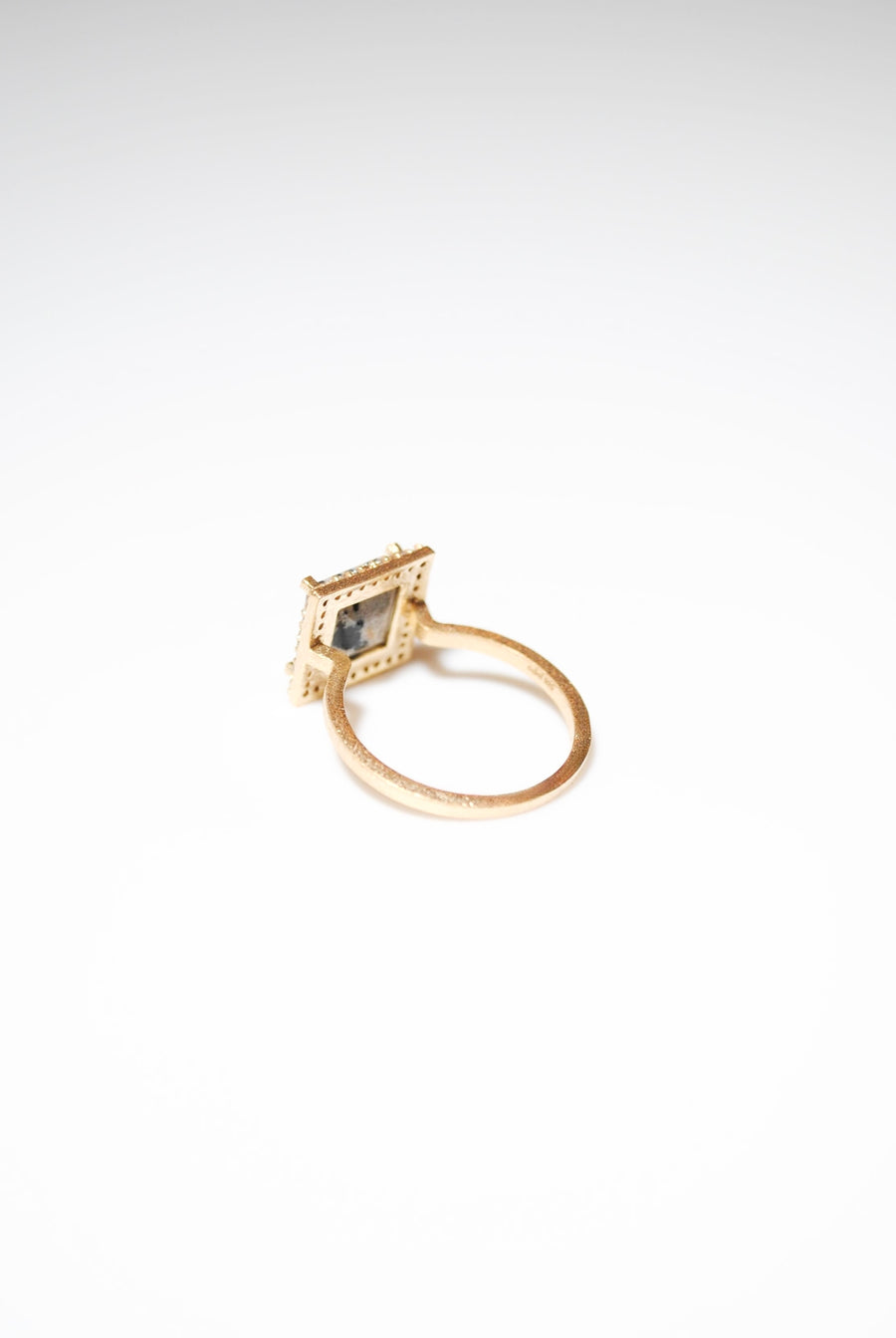 (ダルメシアン/gold) frame pave ring