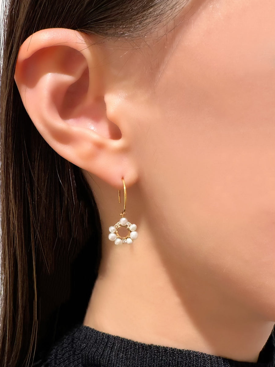 (ダイヤモンド/gold) snow flower earring