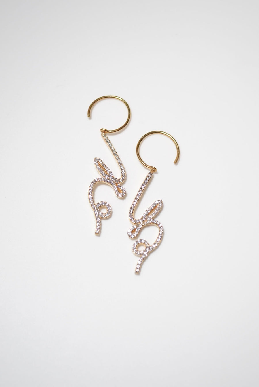 (モアサナイト/gold) drawing earring