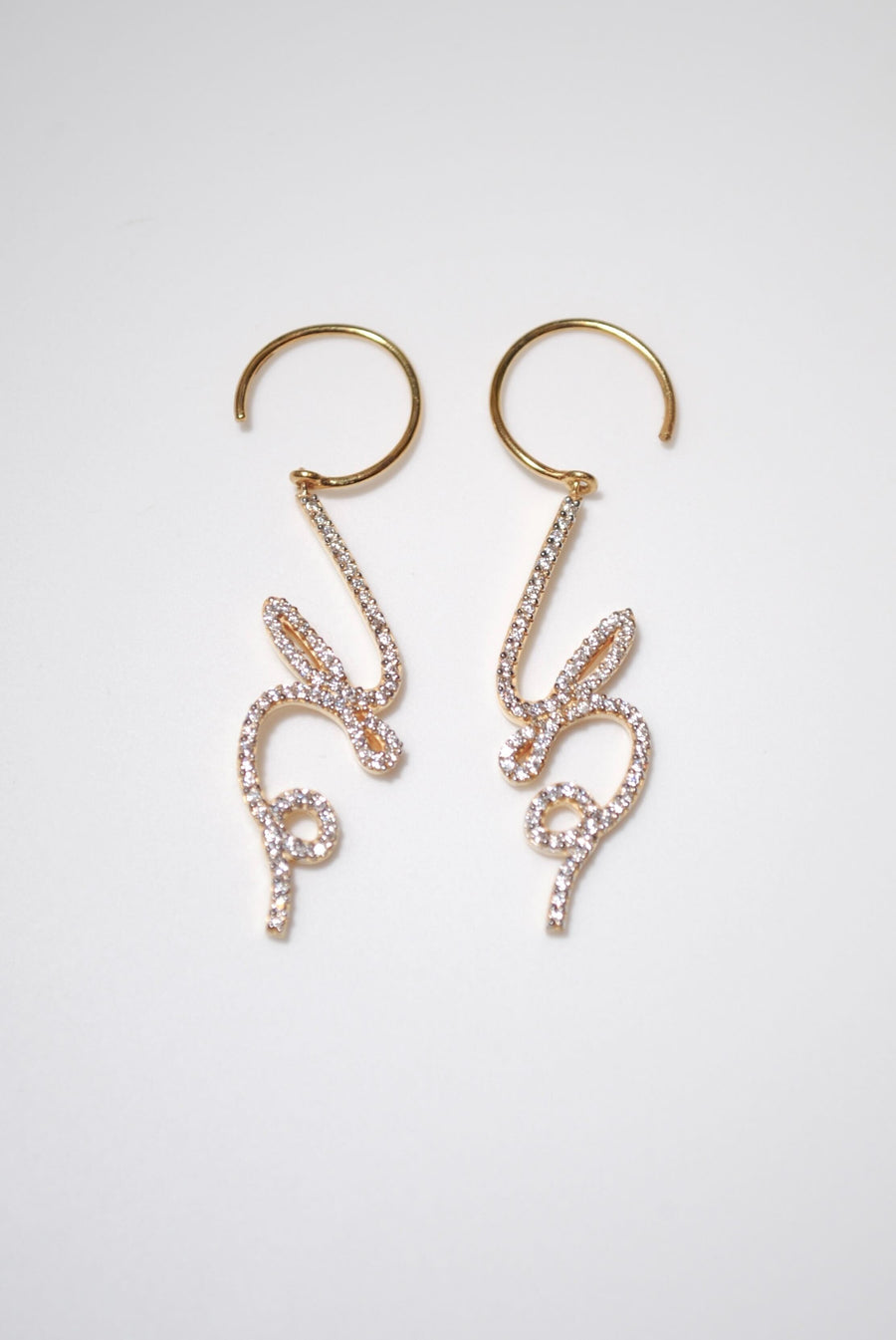 (モアサナイト/gold) drawing earring