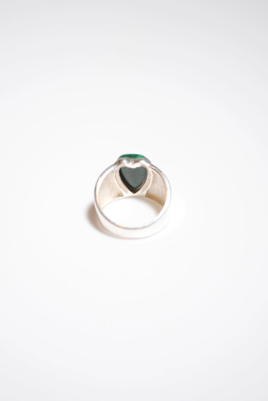 (マラカイト/silver) long heart rough ring