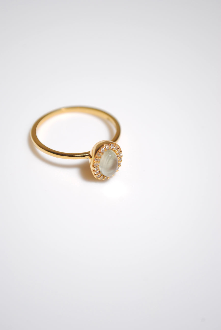 (プレナイト/gold) hemisphere bril oval ring