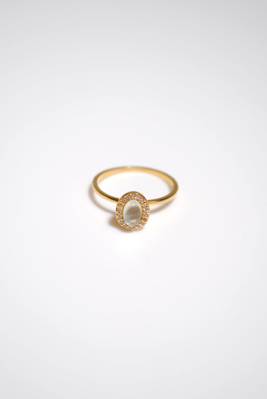 (プレナイト/gold) hemisphere bril oval ring