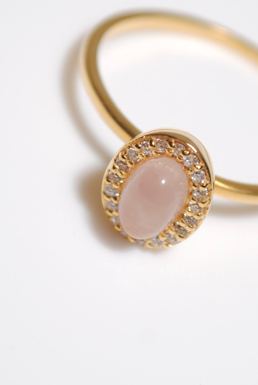 (ローズクオーツ/gold) hemisphere bril oval ring