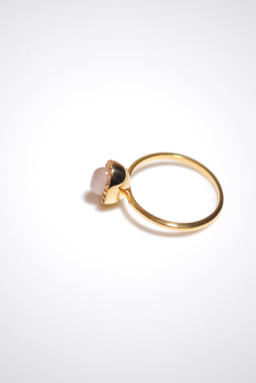 (ローズクオーツ/gold) hemisphere bril oval ring